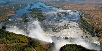Victoria Falls aerial view