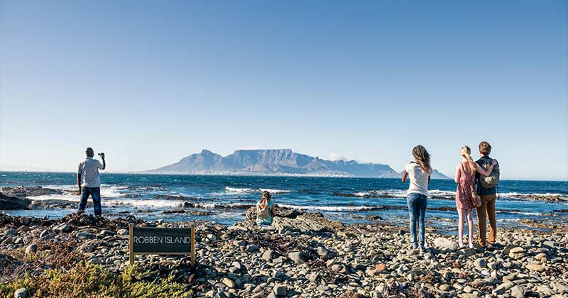Table Mountain Robben Island view