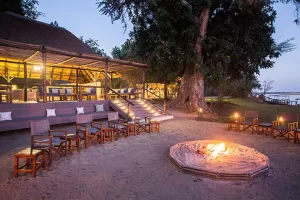 chiawa-camp-campfire-at-sunset, Zambia