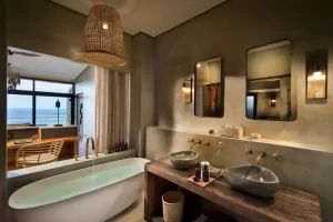 Bumi Hills Safari Lodge bathroom, Zimbabwe