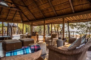 Changa Safari Camp outdoor lounge area, Zimbabwe