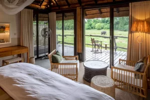Mfuwe Lodge bedroom, Zambia