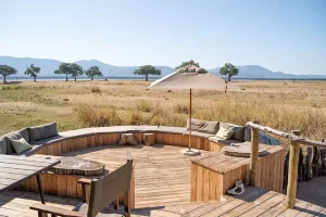 Nyamatusi Mohogany Camp deck, Zimbabwe