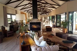 Old Drift Lodge lounge area, Zimbabwe